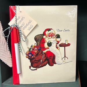 Vintage Santa Christmas Card Register with Marker